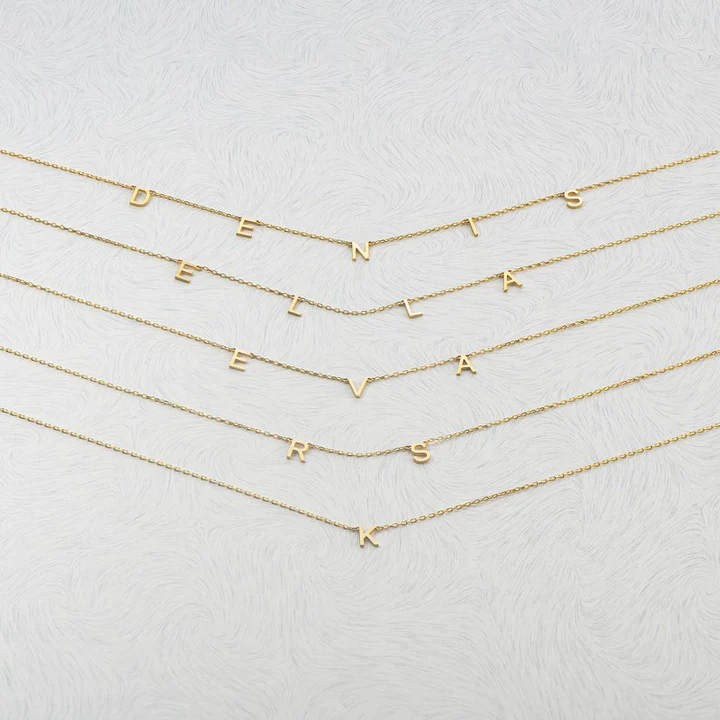 CUSTOM INITIAL NECKLACES - SOLID 14K | 18K GOLD